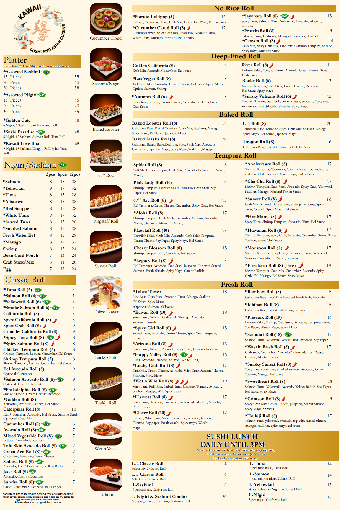 Restaurant menu 2, detailed description provided below