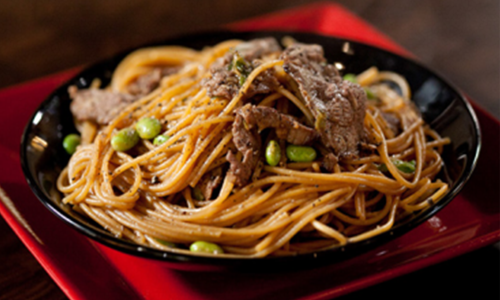 Kingdom-Buffet-Buffet-Restaurant-Beef-&-Edamame-Spaghetti-Newington Savory spaghetti with tender beef and edamame at Kingdom Buffet, a Buffet Restaurant in Newington