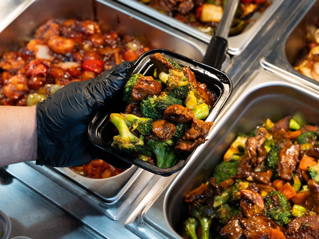Stir-fried beef and broccoli in savory brown sauce at Kennys Wok, a Chinese Restaurant in Philadelphia