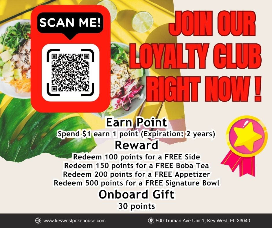 Join our loyalty program and get a free dish.