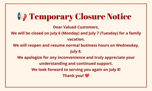 Notice of Special Operating Hours