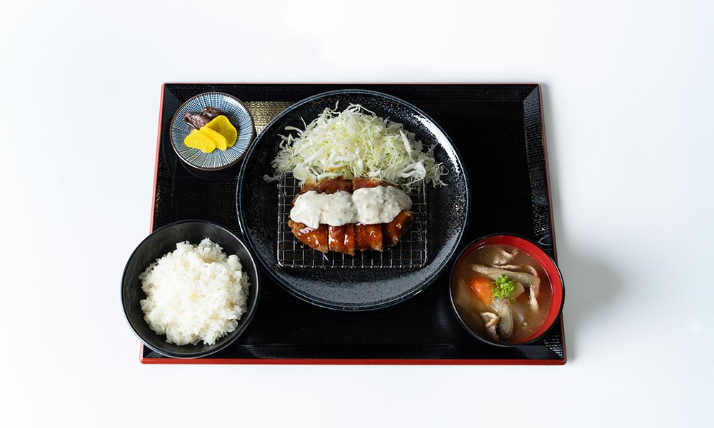 Cream‑sauced pork cutlet japanese set meal
