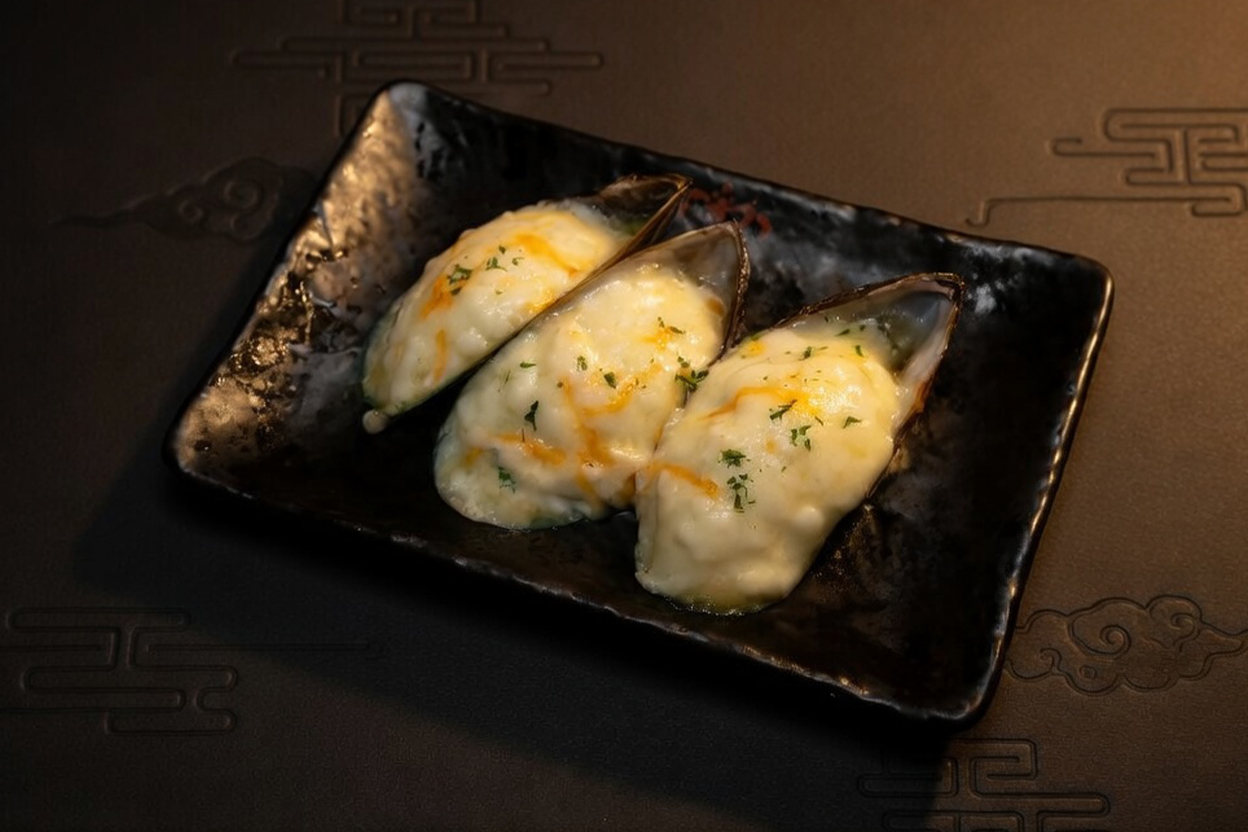 Baked Mussels at King House, Sushi & K-BBQ Restaurant in Burleson