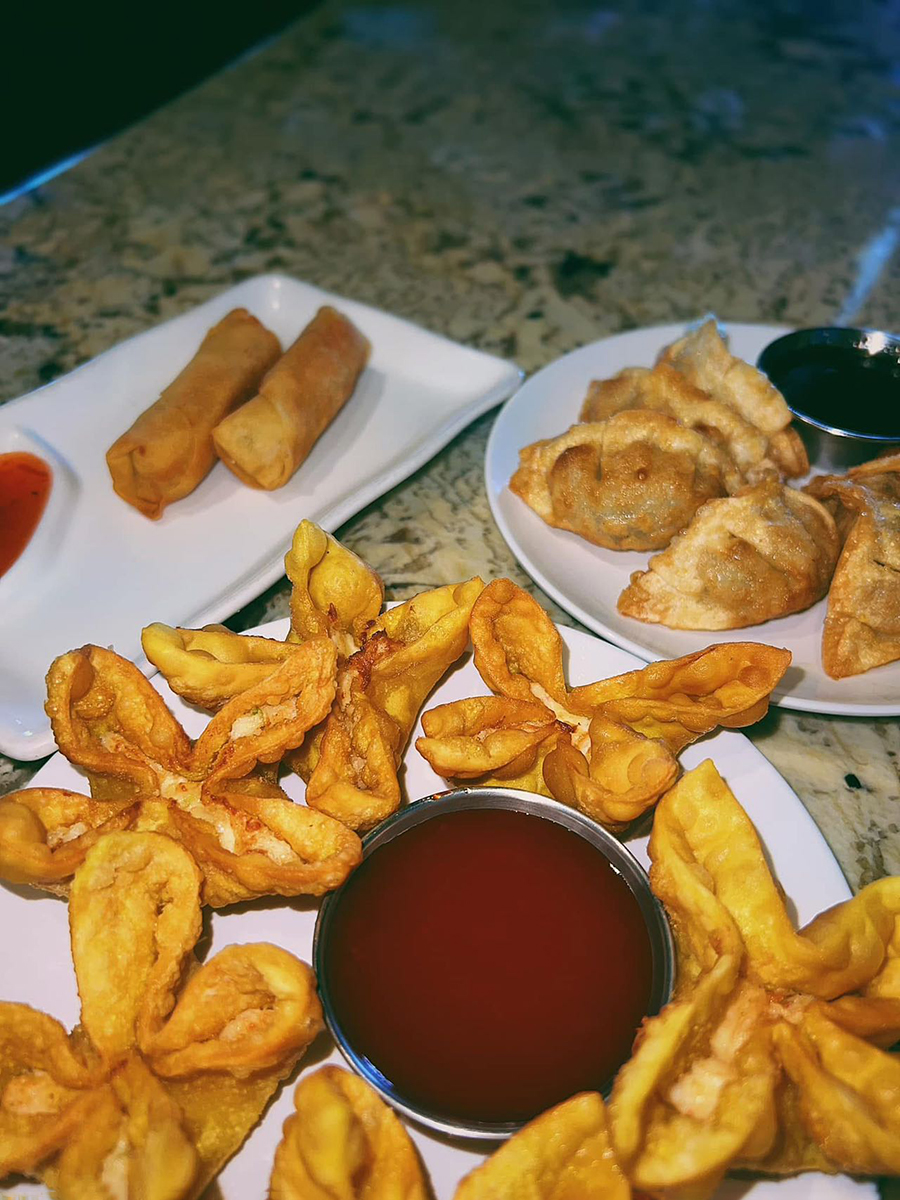Fried spring rolls with sweet chili sauce at Kings Sushi, a Japanese Restaurant in North Myrtle Beach