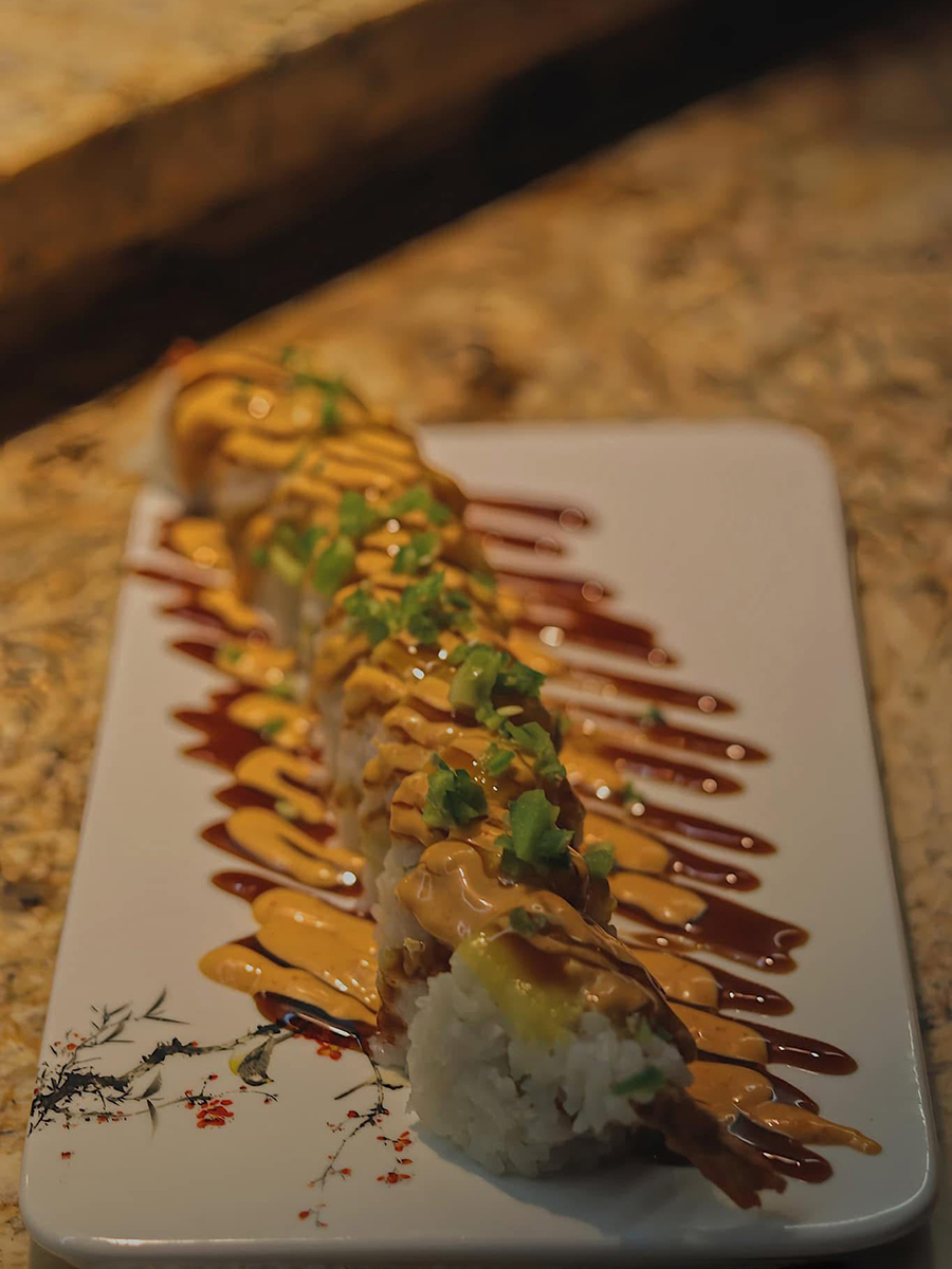 Spicy tuna roll with green onions and sauce at Kings Sushi, a Japanese Restaurant in North Myrtle Beach