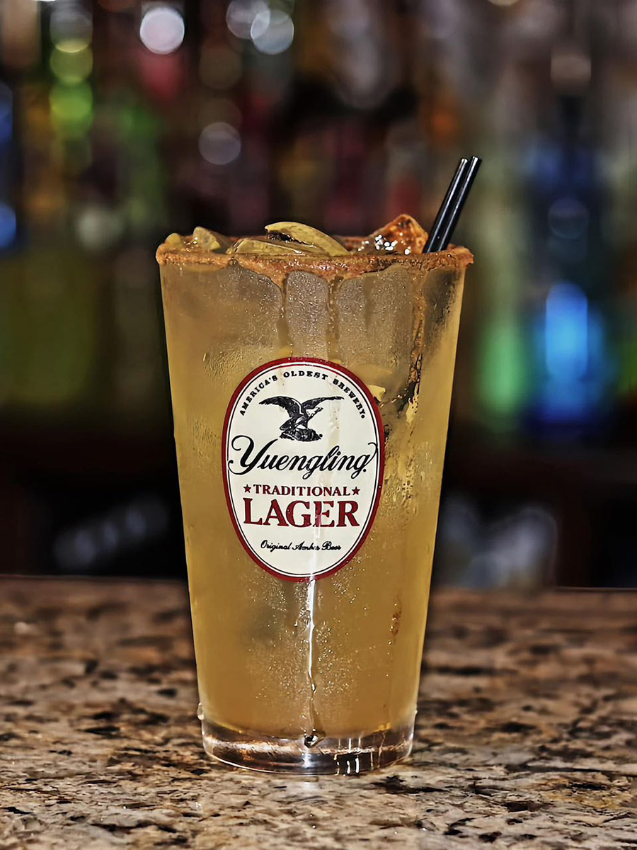 Glass of Yuengling traditional lager beer at Kings Sushi, a Japanese Restaurant in North Myrtle Beach