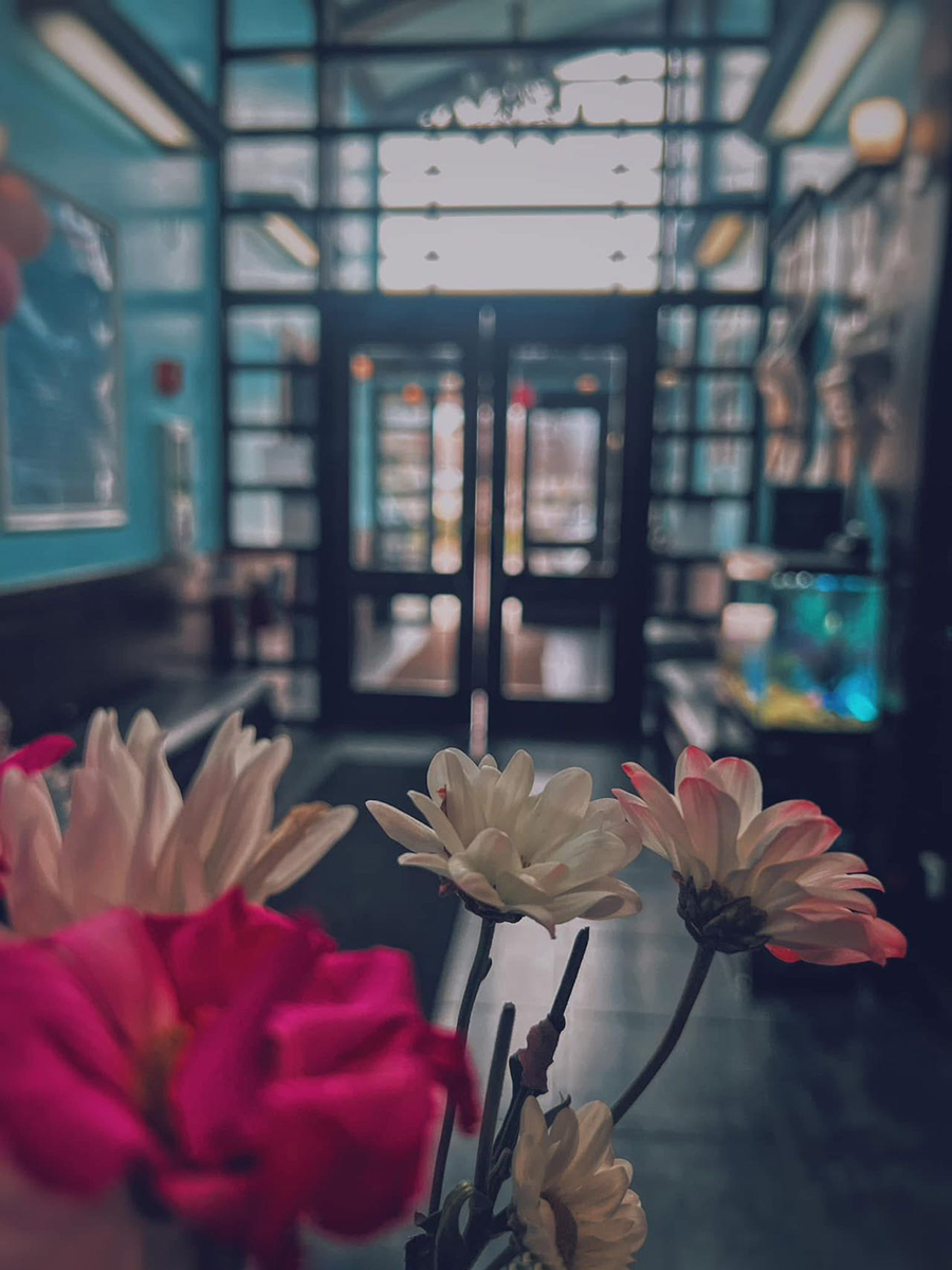Restaurant entrance with neon sign at Kings Sushi, a Japanese Restaurant in North Myrtle Beach