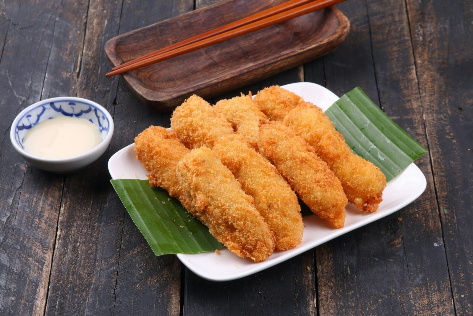 Breaded fried shrimp with creamy dipping sauce at Kinzan, an Asian Fusion Restaurant in Chambersburg