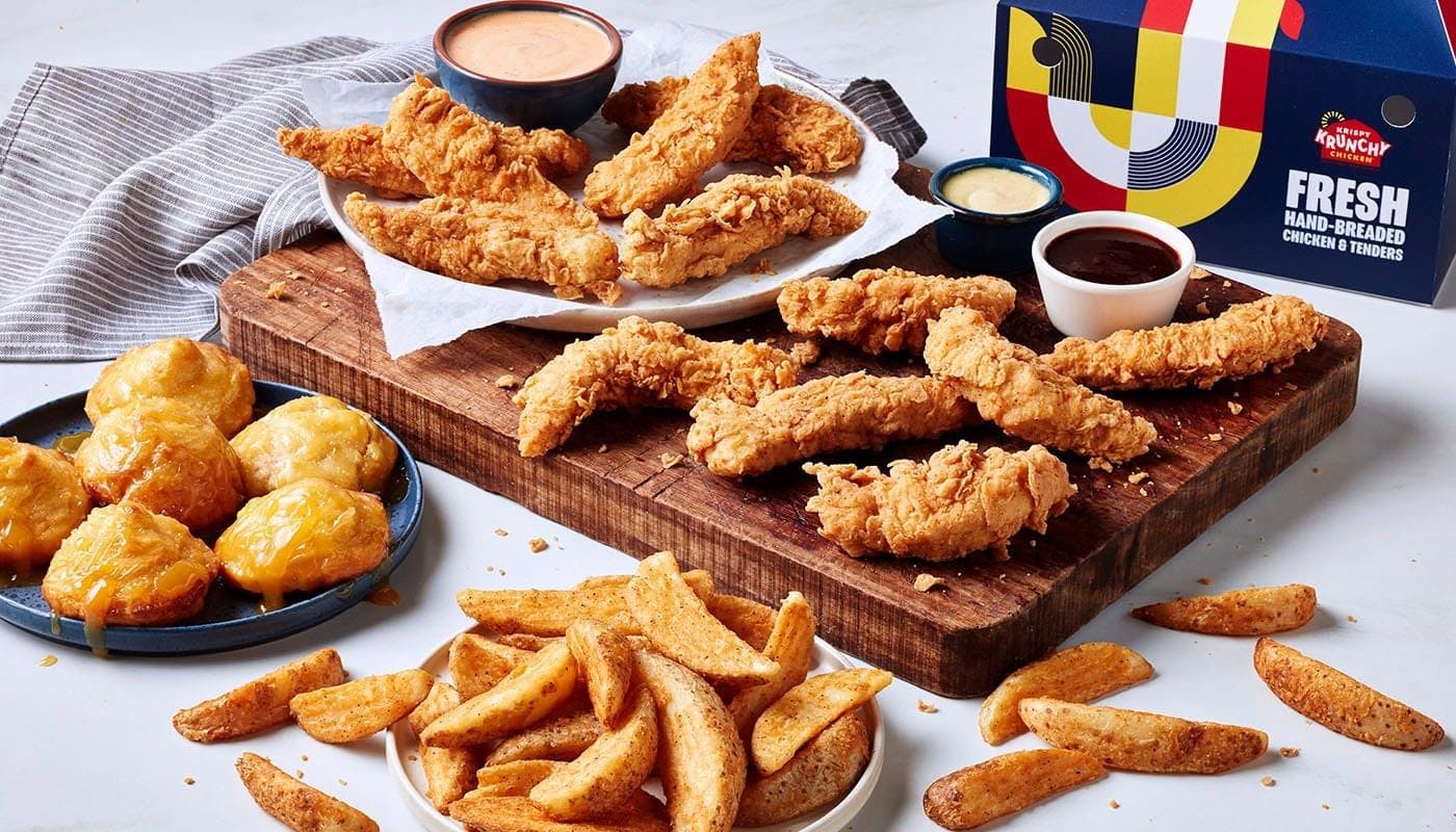 Krispy-Krunchy-Chicken-Halal-Fast-Food-Restaurant-Fried-Chicken-Tenders-With-Sides-Richardson Crispy fried chicken tenders with sides and dips at Krispy Krunchy Chicken - Halal, a Fast - Food in Richardson