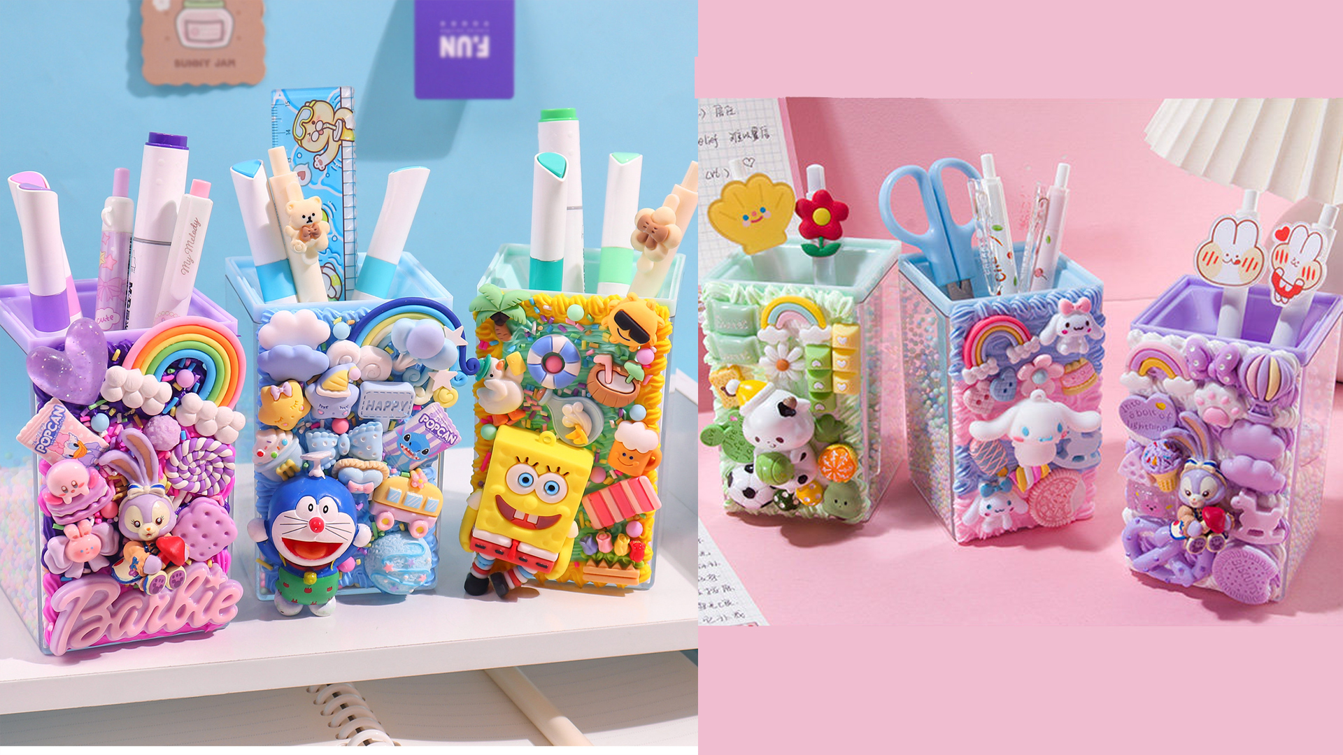Decoden cartoon icon pen holders at Craftify DIY Studio, a Craft Store in Bloomington