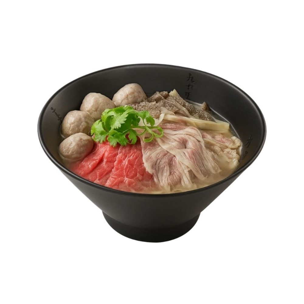 Kobe-Ramen-Pho-&-Poke-Asian-Fusion-Restaurant-Combination-Beef-Soup-With-Meat-Ball-Bloomington Beef soup with meatballs at Kobe Ramen Pho & Poke, a Asian Fusion Restaurant in Bloomington