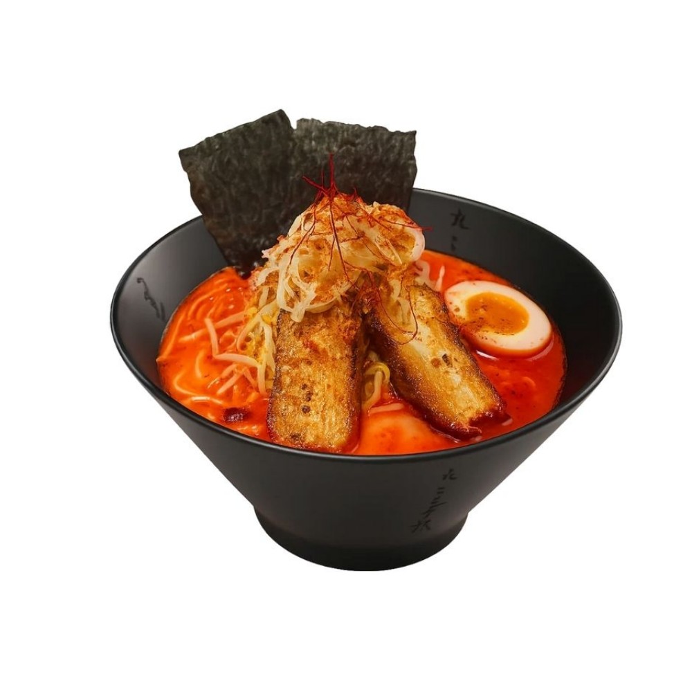 Kobe-Ramen-Pho-&-Poke-Asian-Fusion-Restaurant-Ghost-Spicy-Ramen-Bloomington Super spicy ramen at Kobe Ramen Pho & Poke, a Asian Fusion Restaurant in Bloomington