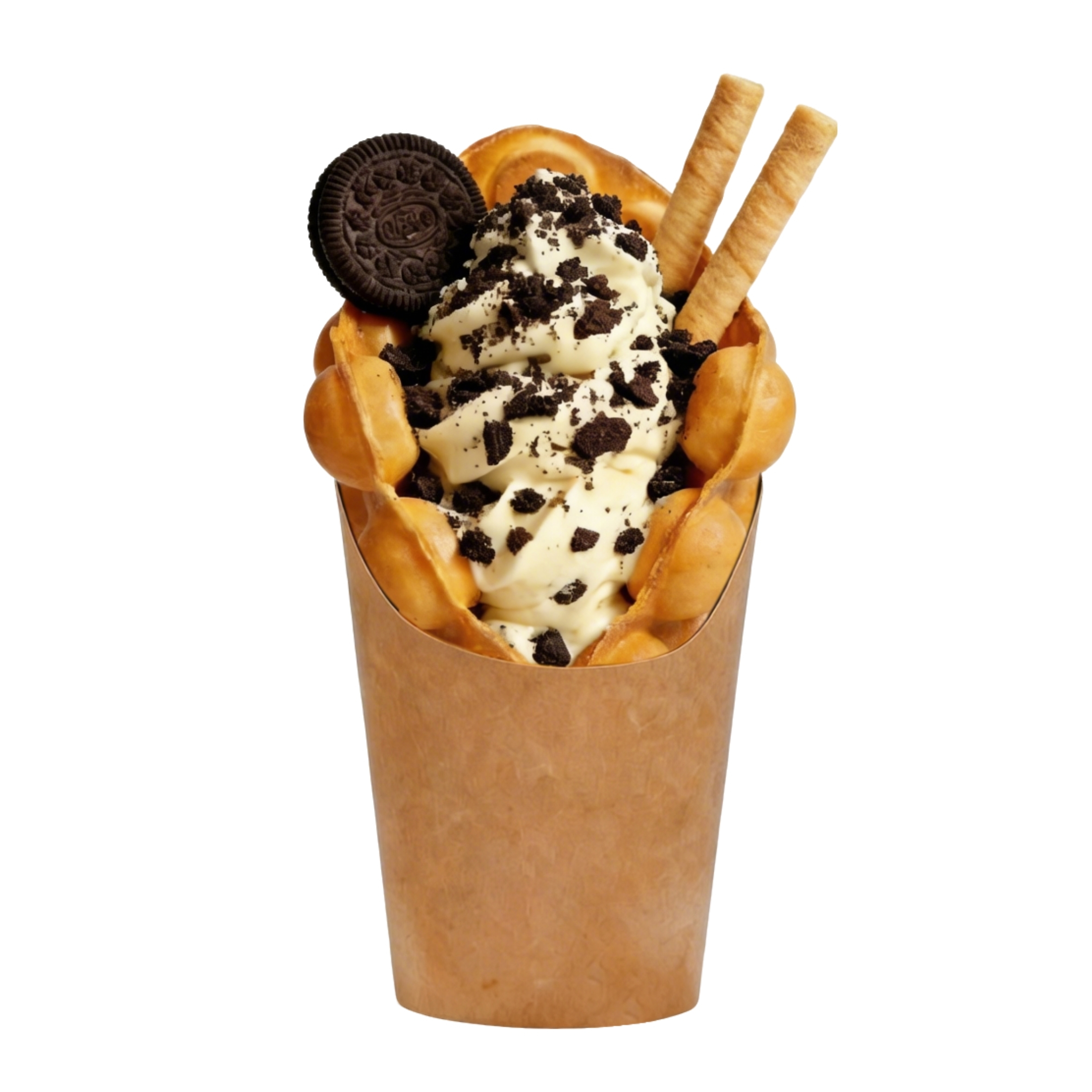 Oreo crumble egg waffle ice cream at KOBI‑EON Chicken, a Asian Restaurant in Normal