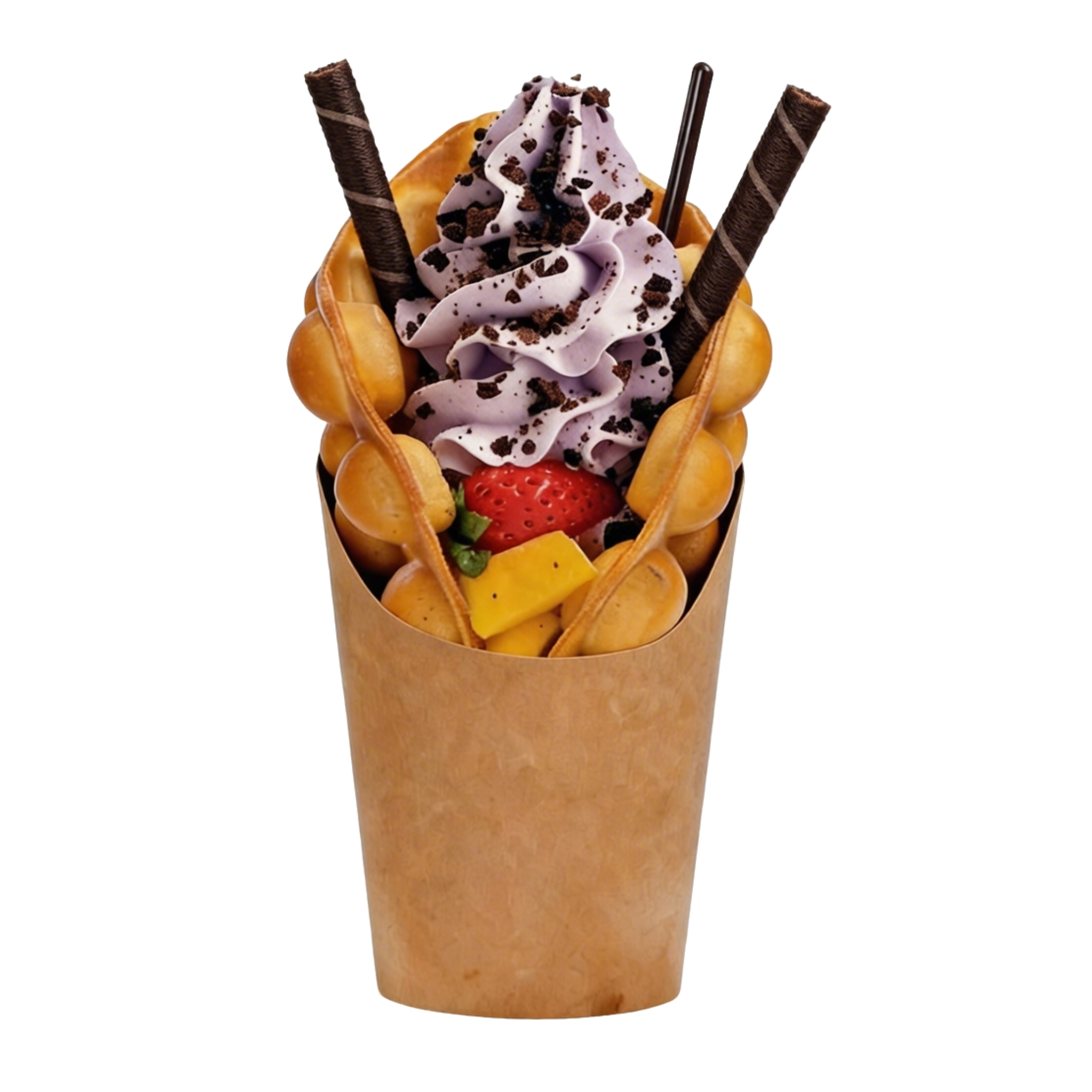 Oreo strawberry egg waffle ice cream at KOBI‑EON Chicken, a Asian Restaurant in Normal