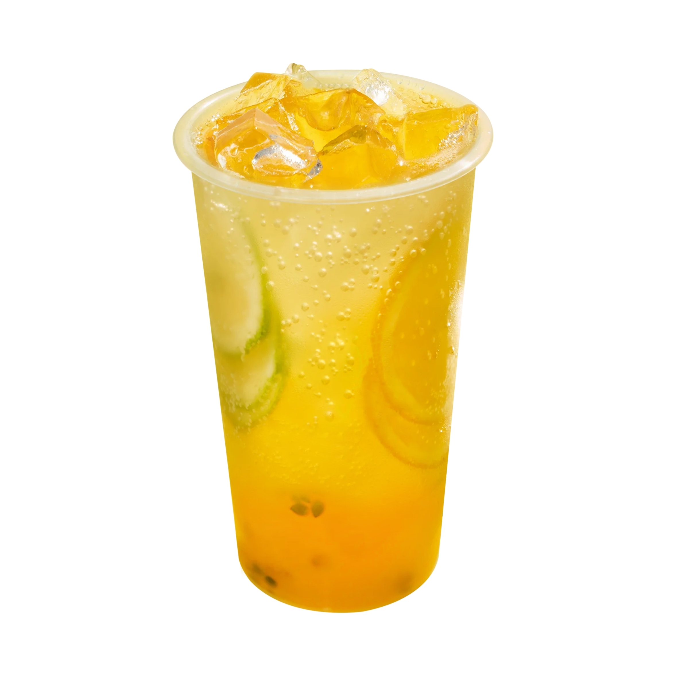 Refreshing passion fruit lemon sparkling tea at KOBI‑EON Chicken, a Asian Restaurant in Normal
