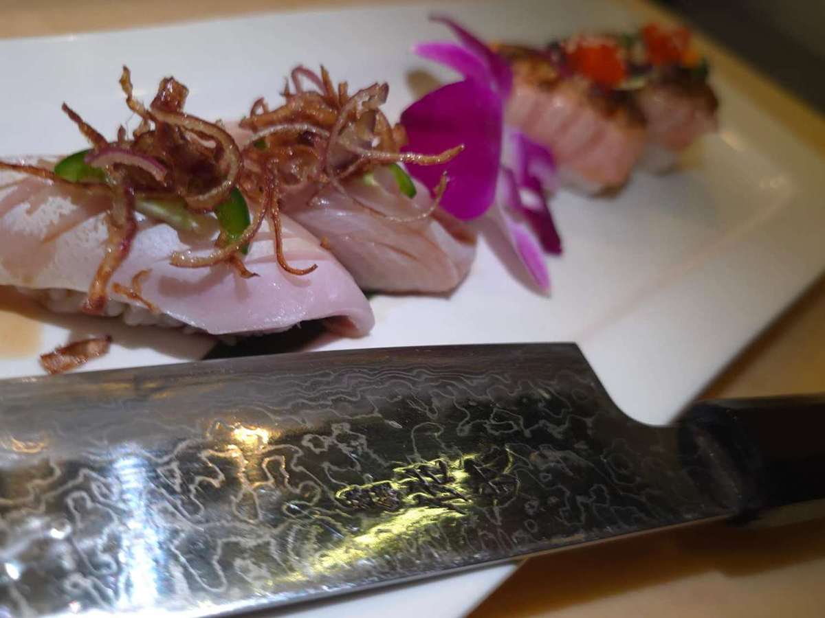 Chef’s special nigiri with fried shallots at KoBu, a Japanese Sushi & Omakase Restaurant in Jacksonville