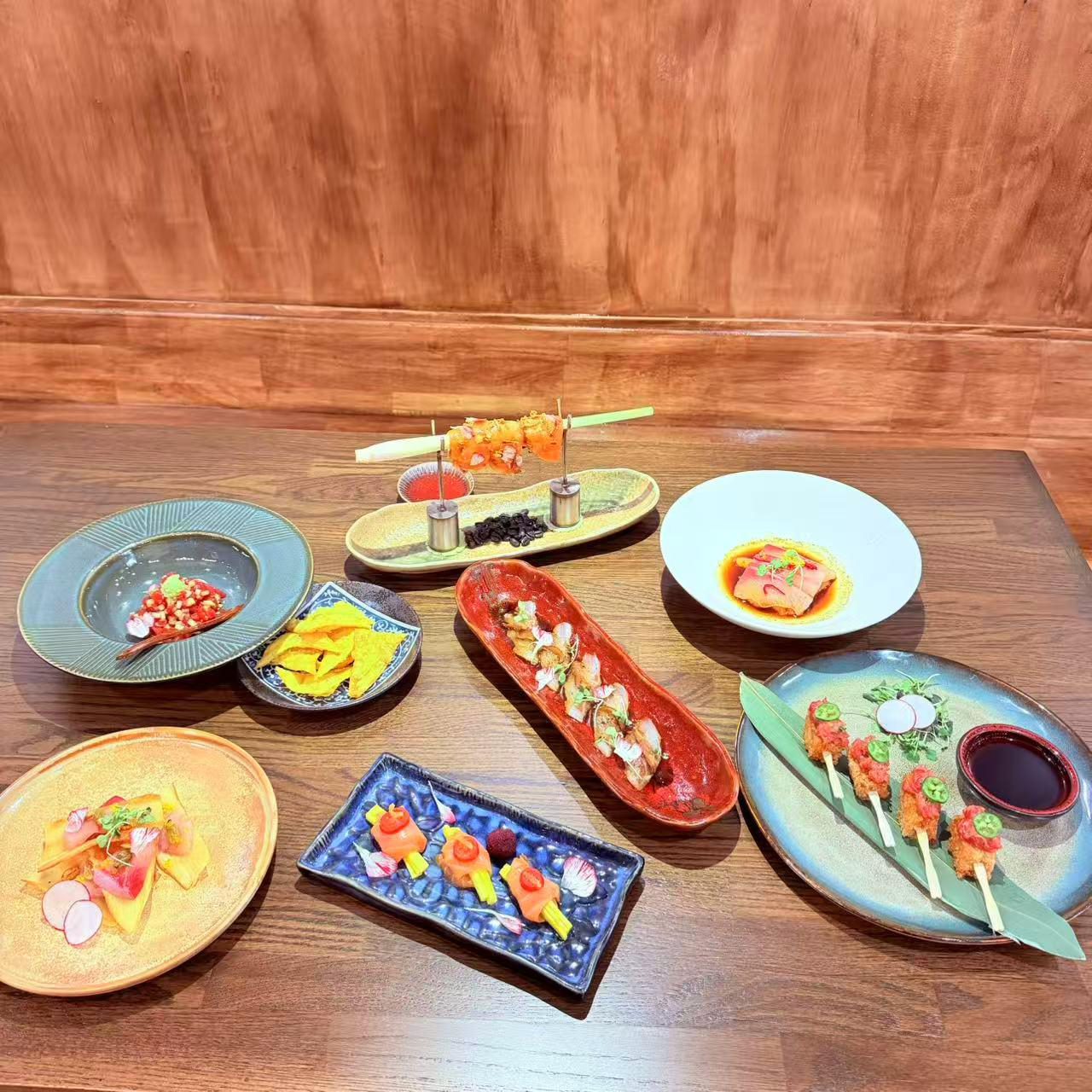 Variety small Japanese dishes at KOJO Asian Fusion，a Asian Fusion Restaurant in Franklin