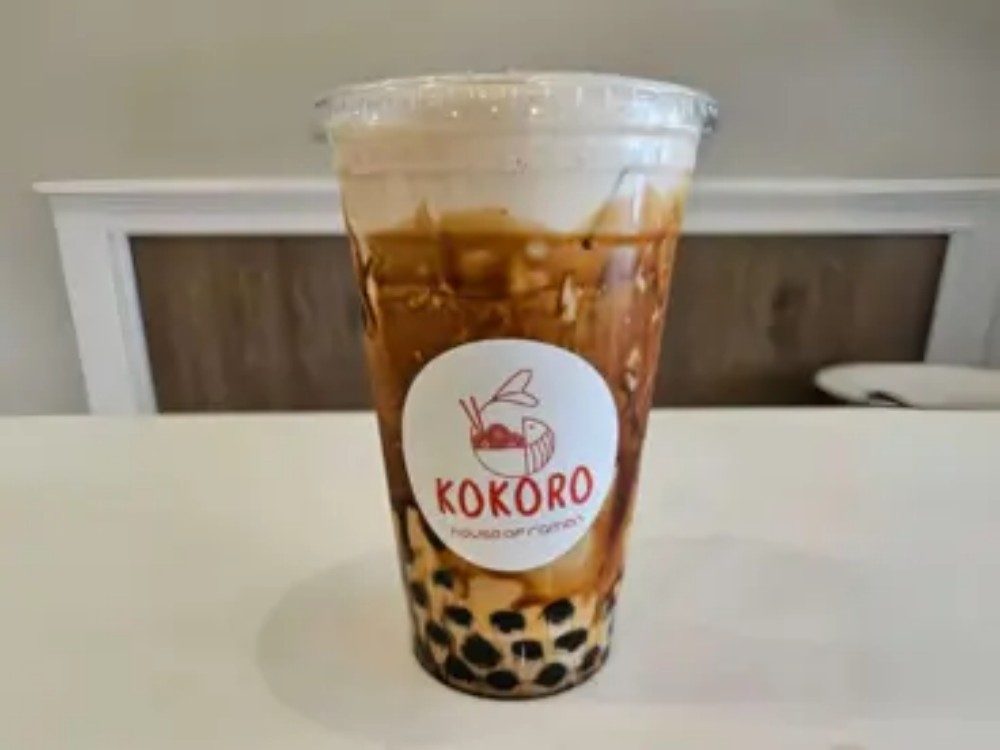 Creamy brown sugar boba milk tea at KOKORO House Of Ramen, a Ramen Restaurant in Glen Rock