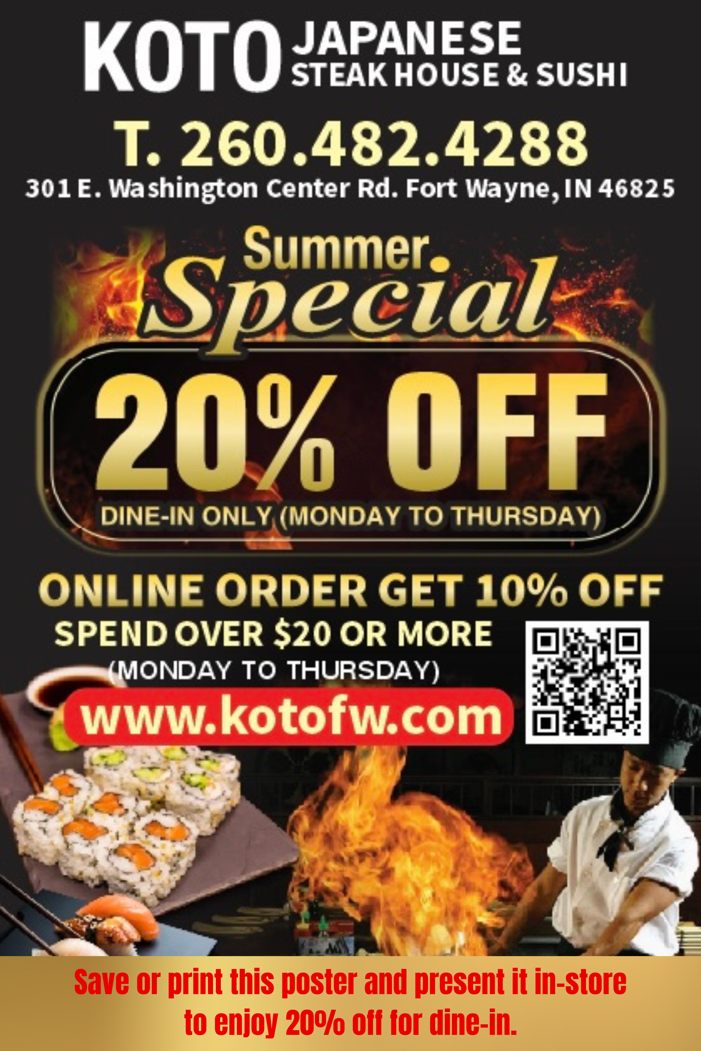 Koto Japanese Steak House: Summer Special Discounts Koto Japanese Steak House: Summer Special Discounts