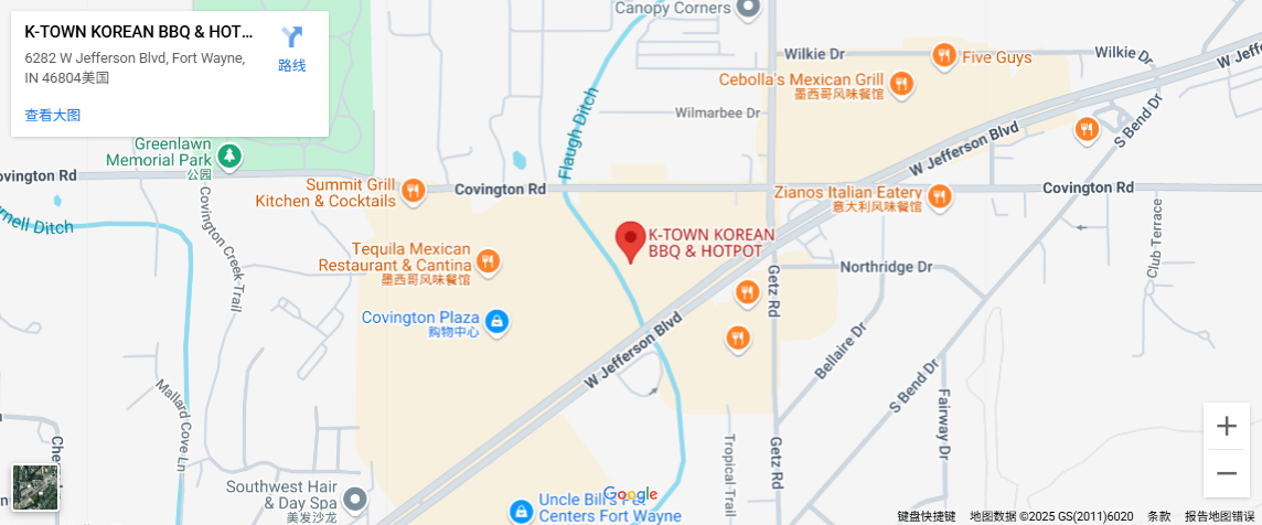 location，6282 W Jefferson Blvd，Fort Wayne, IN 46804
