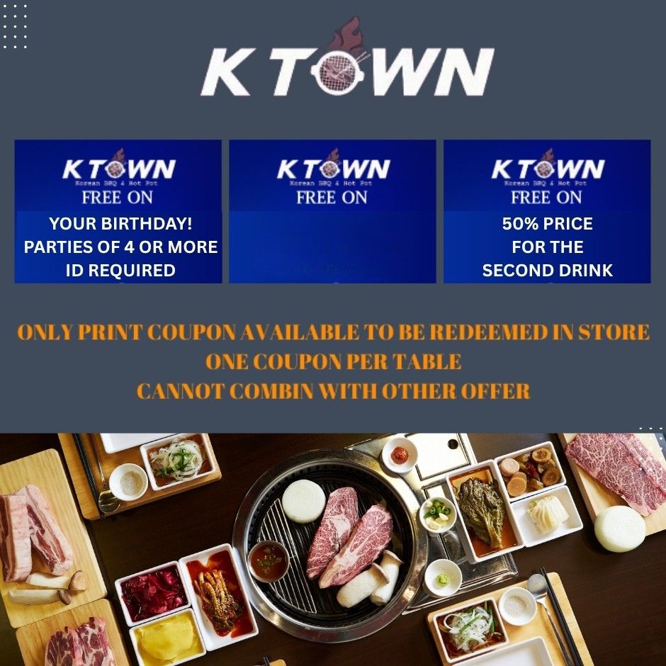 K-TOWN Korean BBQ & Hot Pot Korean Restaurant Promotion Post