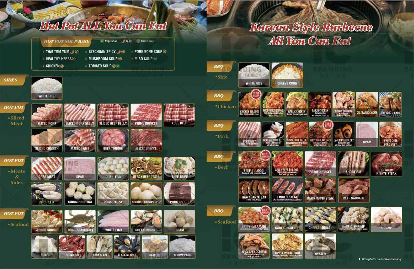 Restaurant menu 1, detailed description provided below
