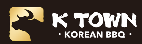 The K-town Korean BBQ restaurant logo features a cow