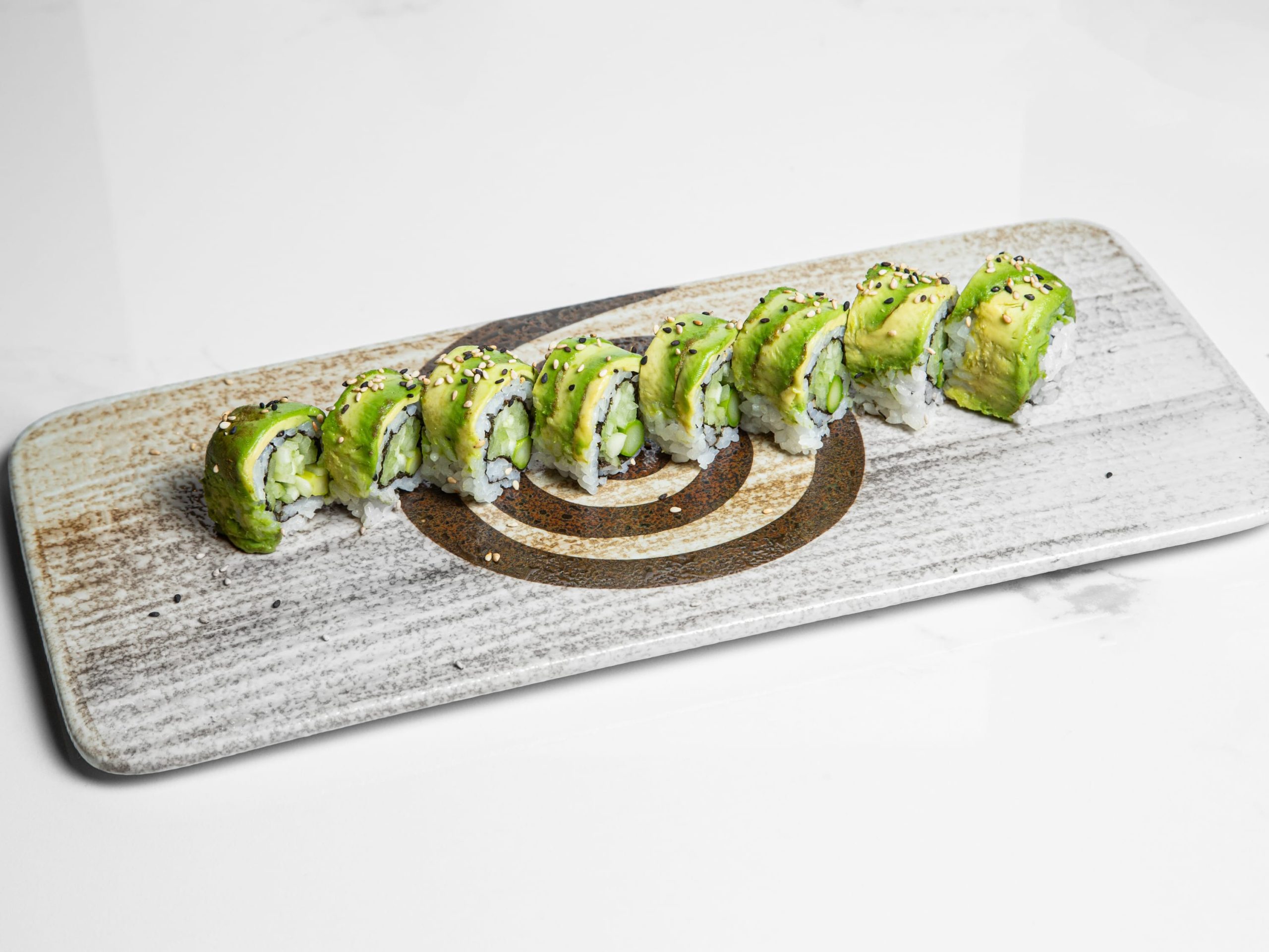 Vegetarian sushi roll with avocado and cucumber at Kuchi, a Buffet Restaurant in Tampa