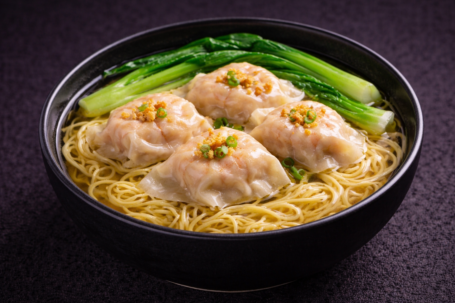 Shrimp wonton noodle soup with bok choy at Kuchi buffet, a Sushi restaurant in Tampa