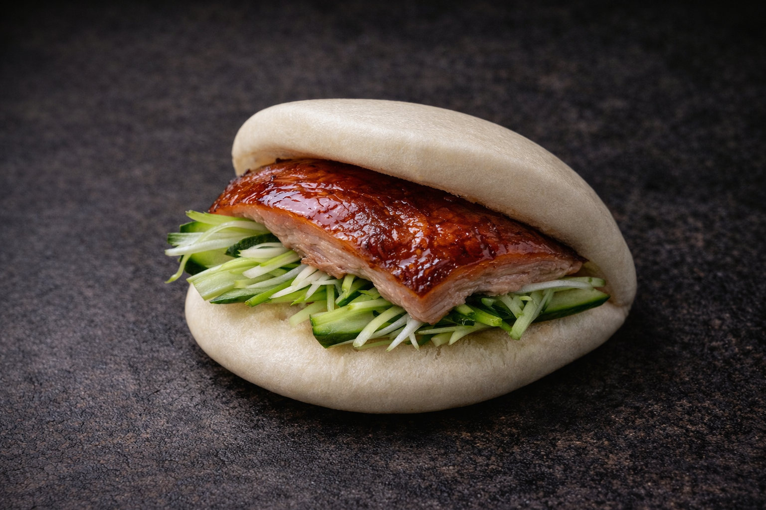 Roast duck bao bun with cucumber and scallions at Kuchi buffet, a Sushi restaurant in Tampa