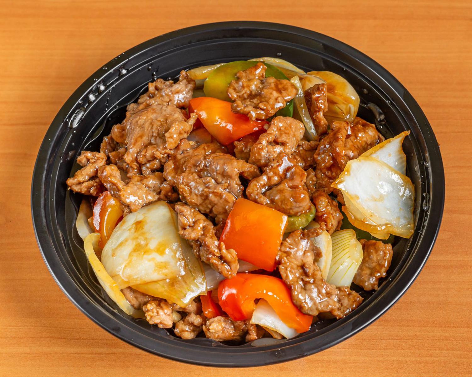Kungfu-Rice-Asian-Restaurant-Beef-with-Colored-Peppers-and-Onions-Houston Beef with Colored Peppers and Onions at Kungfu Rice,a Asian Restaurant in Houston