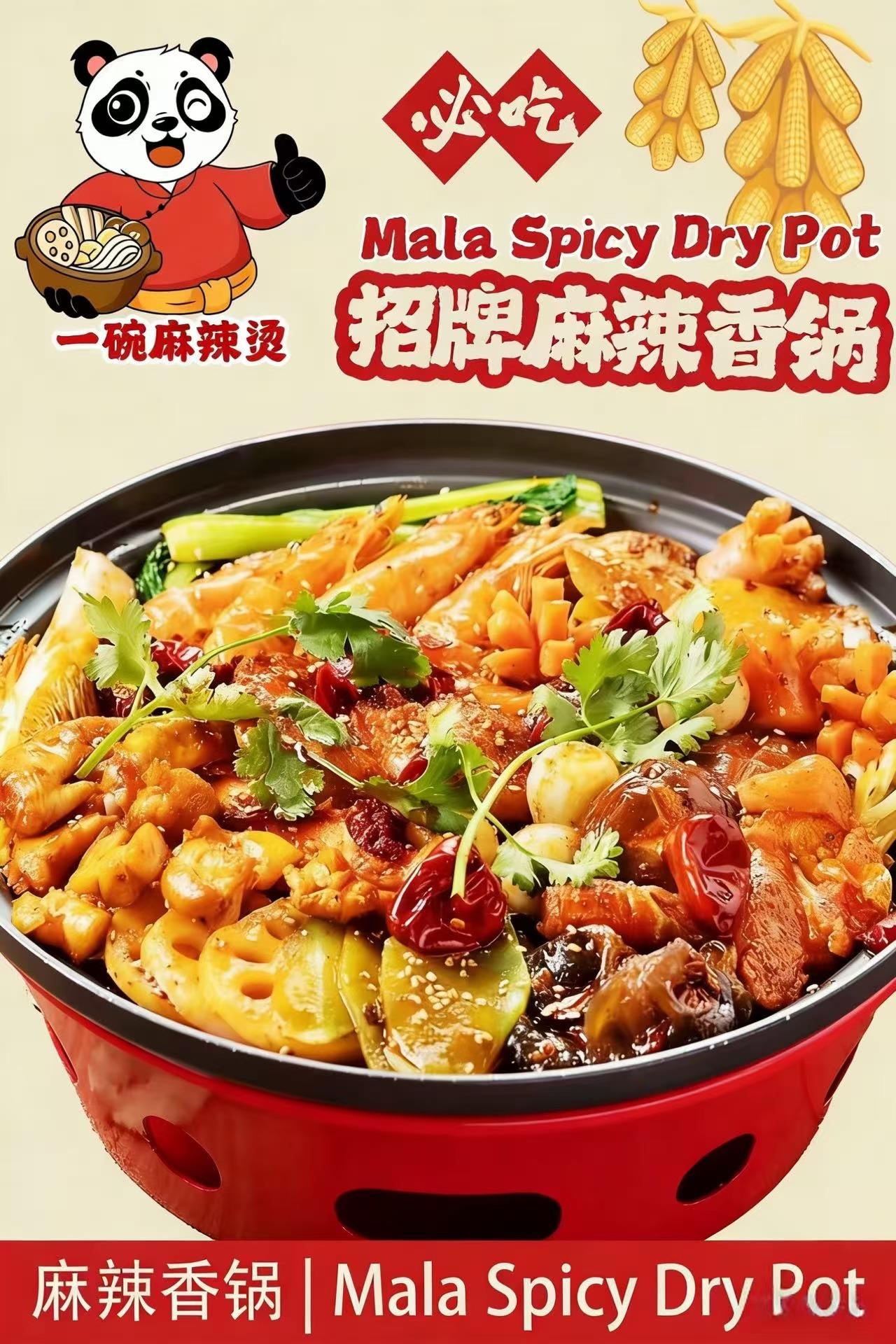 Mala Spicy Dry Pot - Hearty mixed hot pot at Kung Fu Tang 功夫烫, a Chinese Restaurant in Berwyn