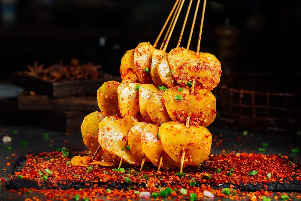 Kwa-Food-Deep-Fried-Skewers-Barbecue-Restaurant-potato-Jersey-City Potato from Kwa Food, a barbecue restaurant in Jersey City