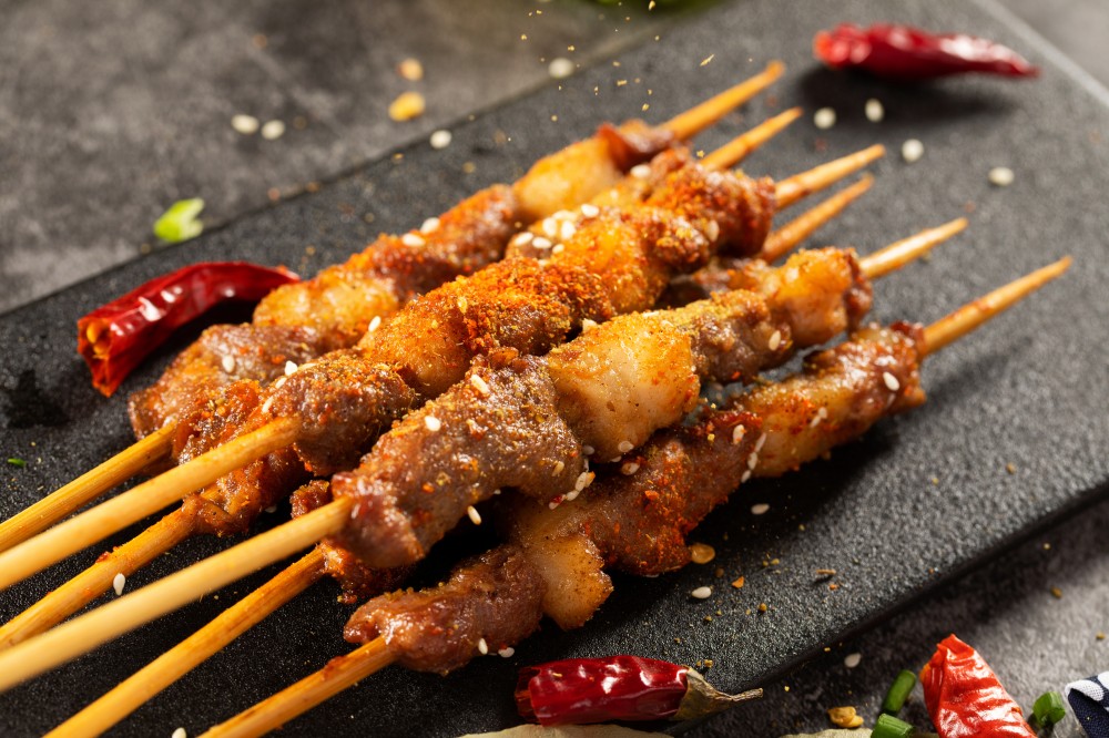 Kwa-Food-Deep-Fried-Skewers-Barbecue-Restaurant-mutton-shashlik-Jersey-City Mutton shashlik from Kwa Food, a barbecue restaurant in Jersey City