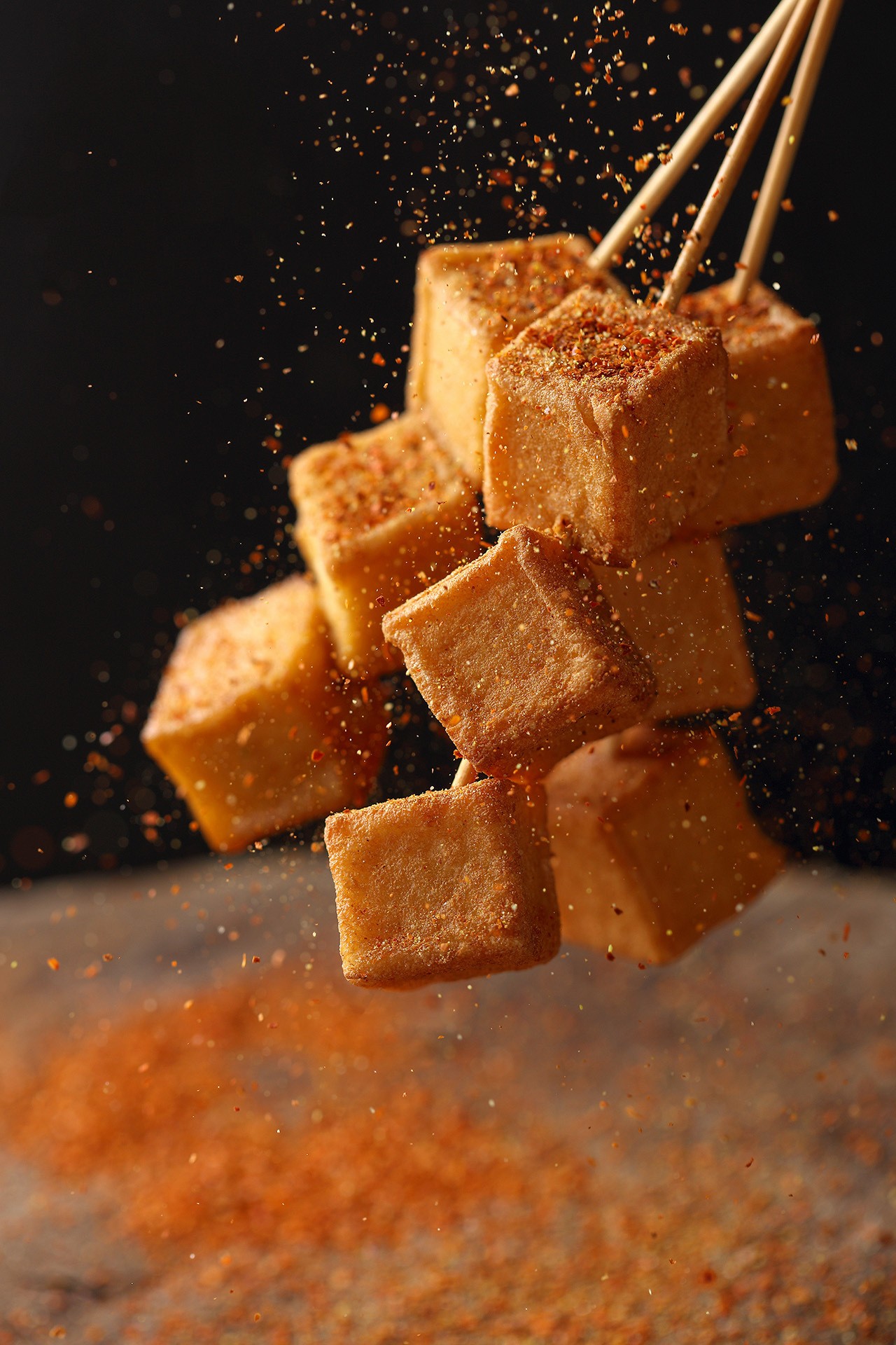 Fish tofu from Kwa Food, a barbecue restaurant in Jersey City