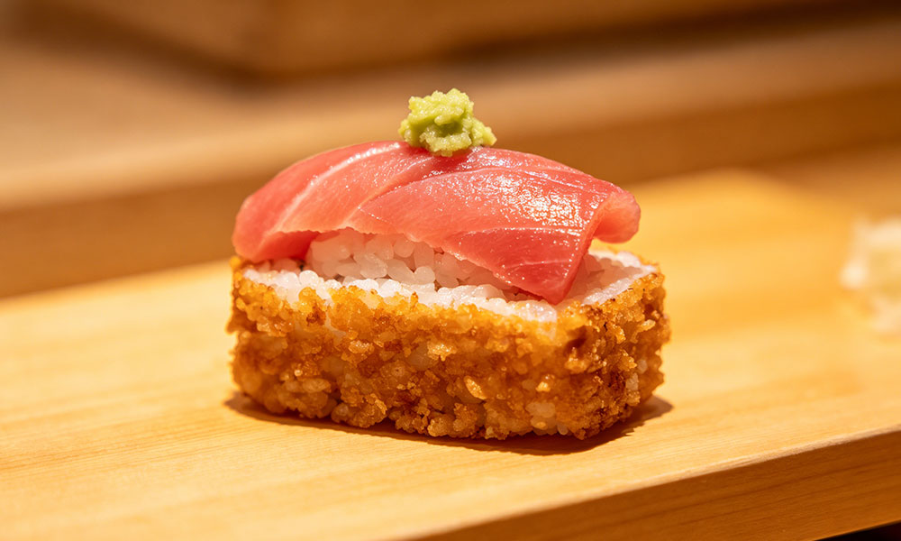 Crispy rice sushi at Kyoka Sushi bar & Grill, a Sushi restaurant in Rpind Rock