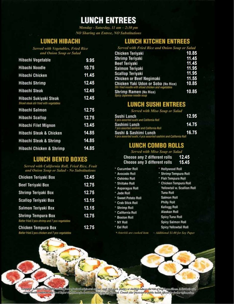 Kyoto Sushi Steak Order｜Edwardsville｜IL
