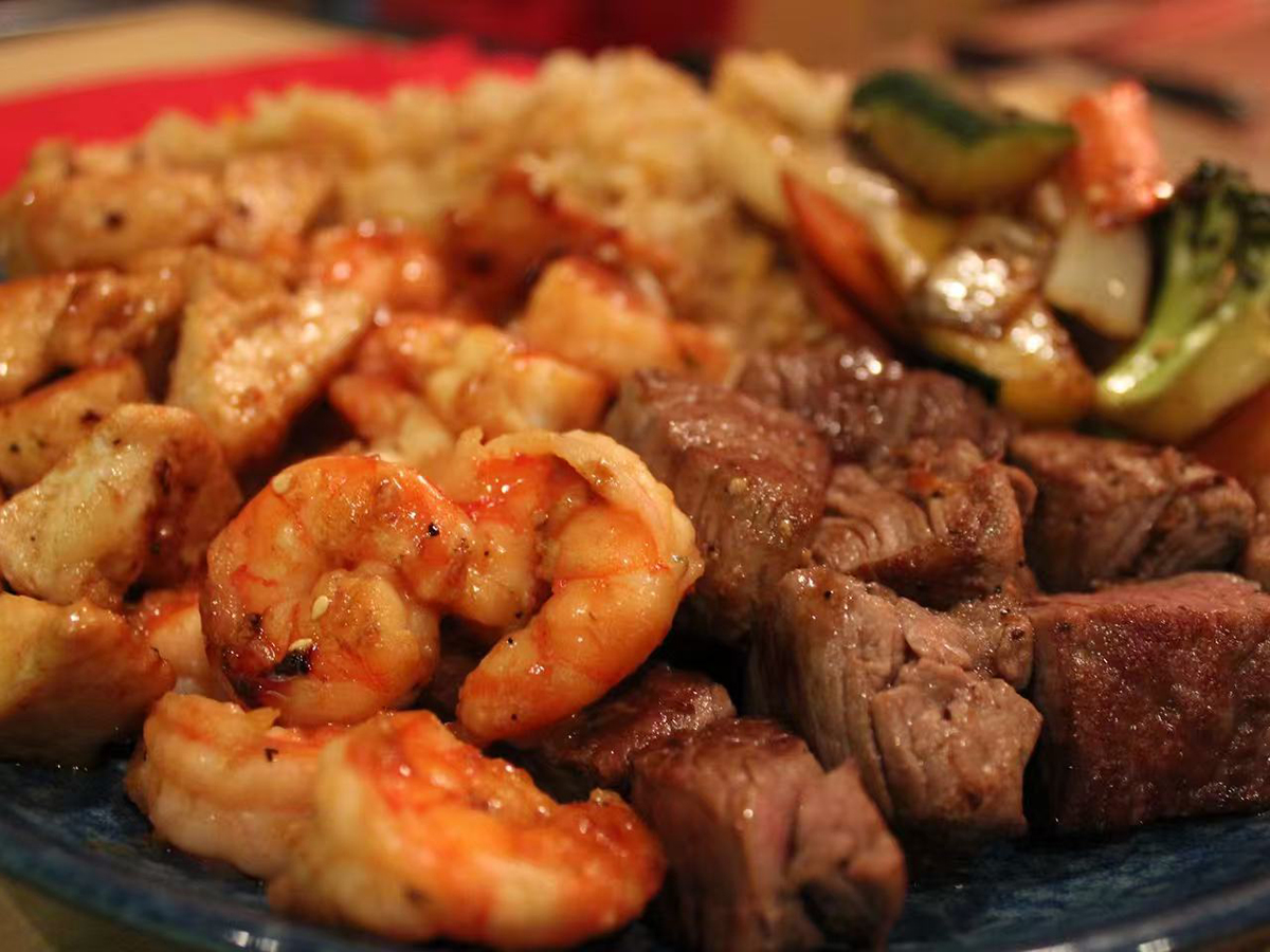 Platter with seafood and meat at Kyoto Japanese Steak House，a Japanese Restaurant in Sulphur