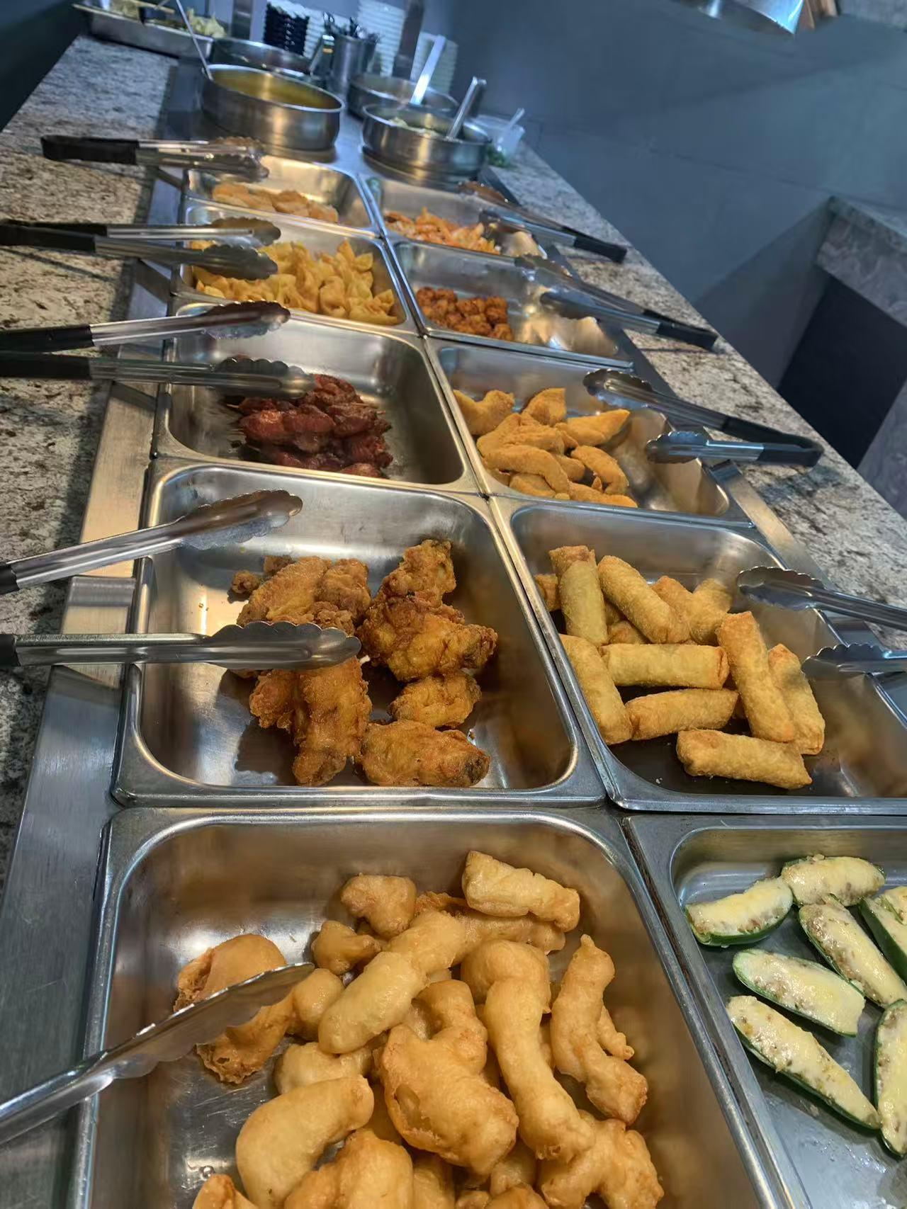 Fried appetizer buffet station at Lava Buffet & Sushi，a Asian Fusion Restaurant in Kilgore