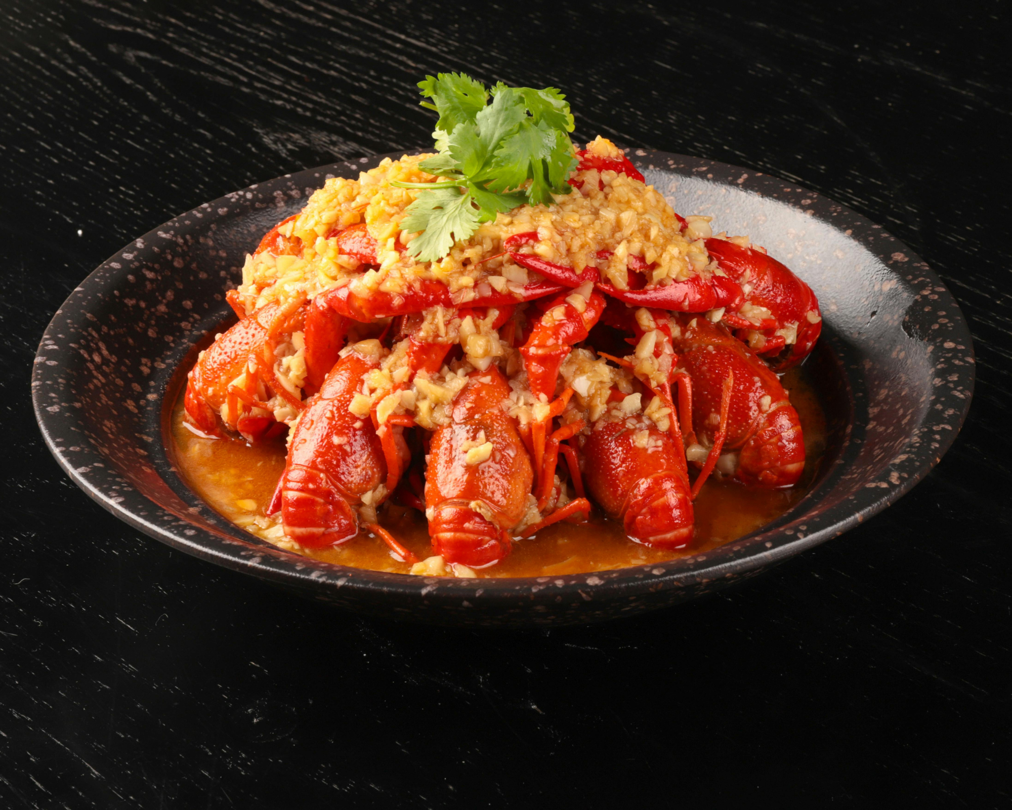 Garlic butter crawfish and seafood boil served at Lee's Seafood Boil, a seafood restaurant in Solon.