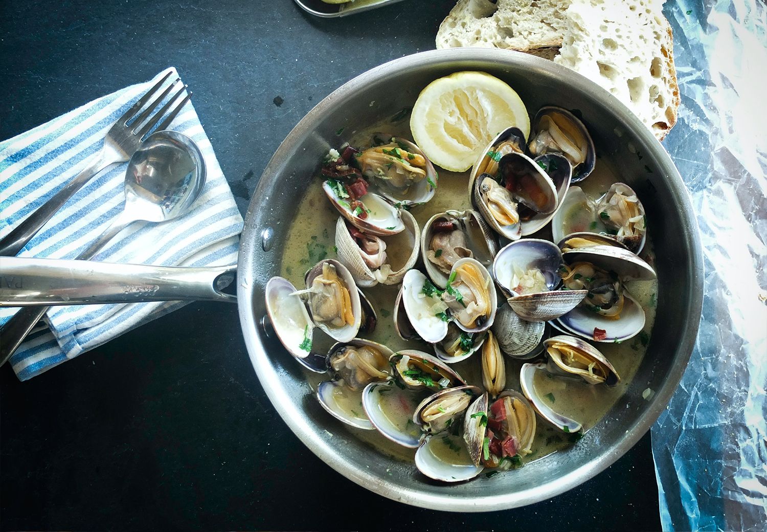 Clams and seafood dishes at Lee's Seafood Boil, a seafood restaurant in Solon.
