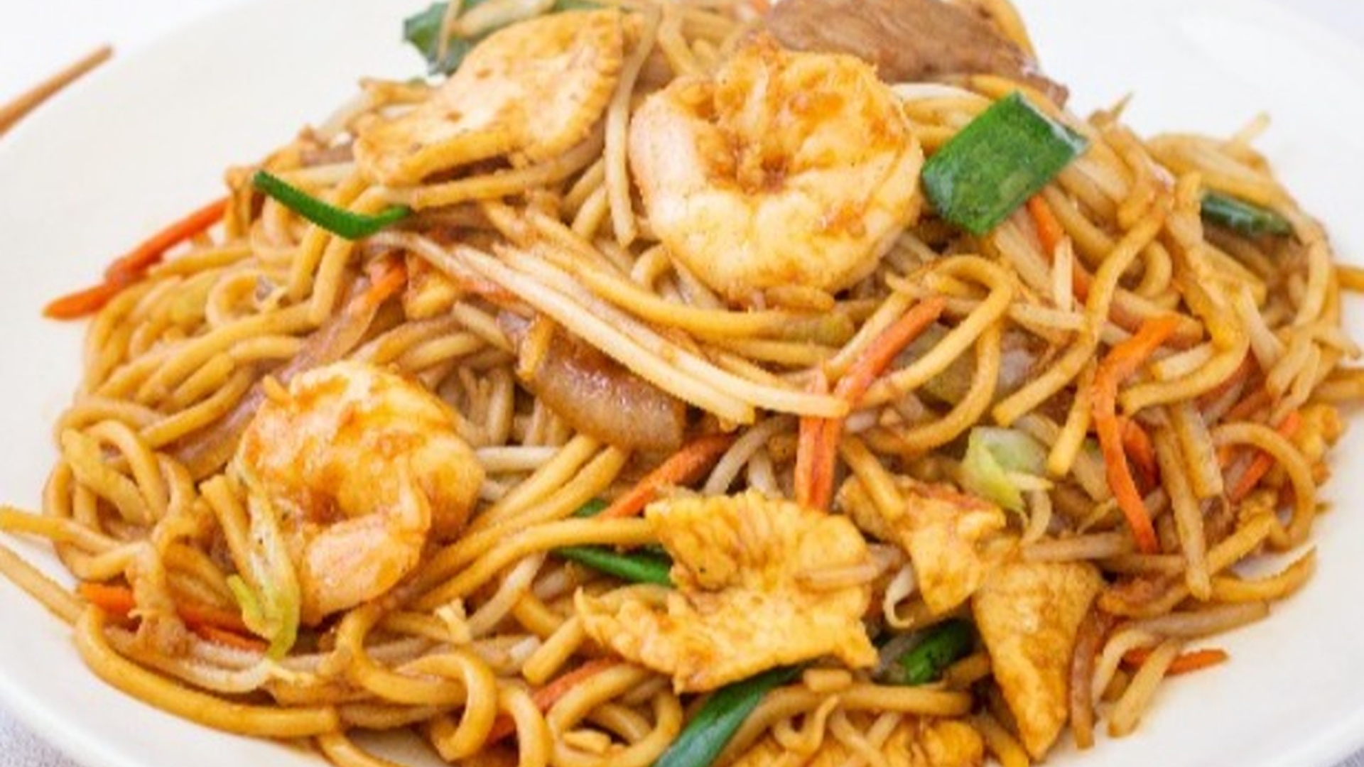 Shrimp Lo Mein at Little China Express, Chinese Restaurant in Yarmouth
