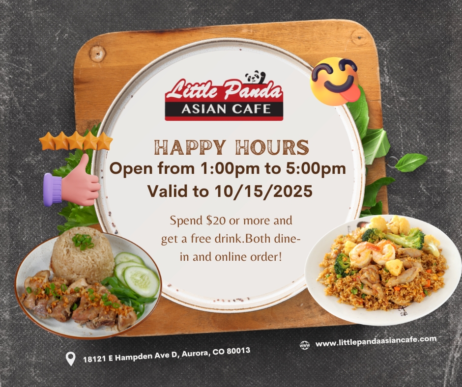 Spend $20 or more and get a free drink