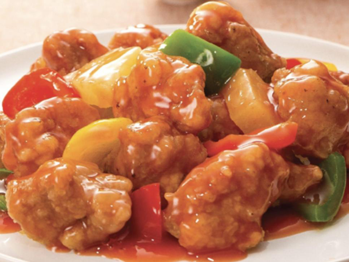 Sweet and sour pork at Little Peking，a Chinese Restaurant in Fresno