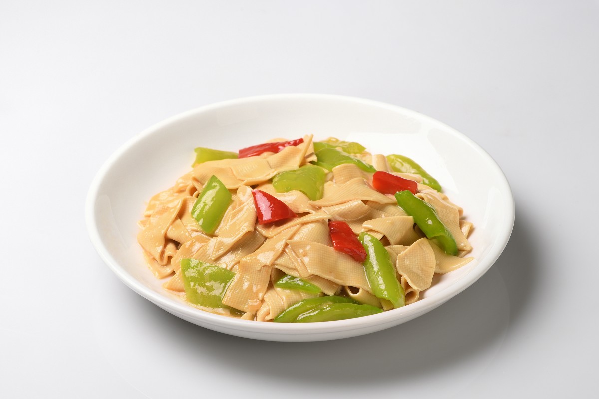 Tofu Skin with Green Chili Peppers at Little Pine, Chinese Restaurant in New York