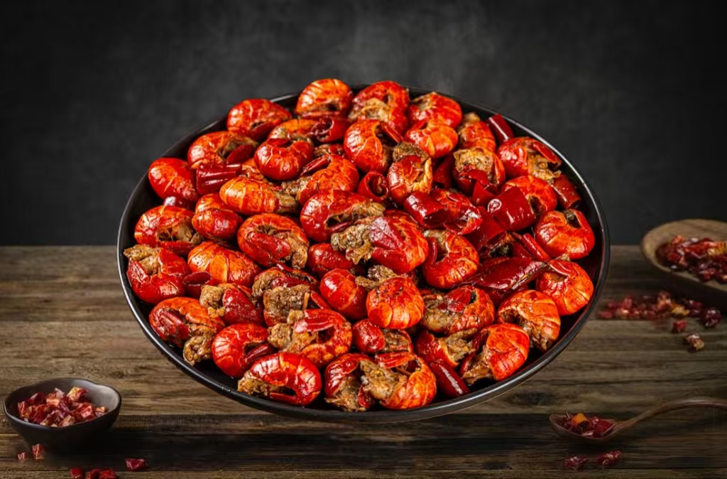 Cold Shrimp Tails - Chilled shrimp tails with spicy seasoning at Live Frog - Sezchuan Grilled Fish & Frog, a Chinese Restaurant in Flushing