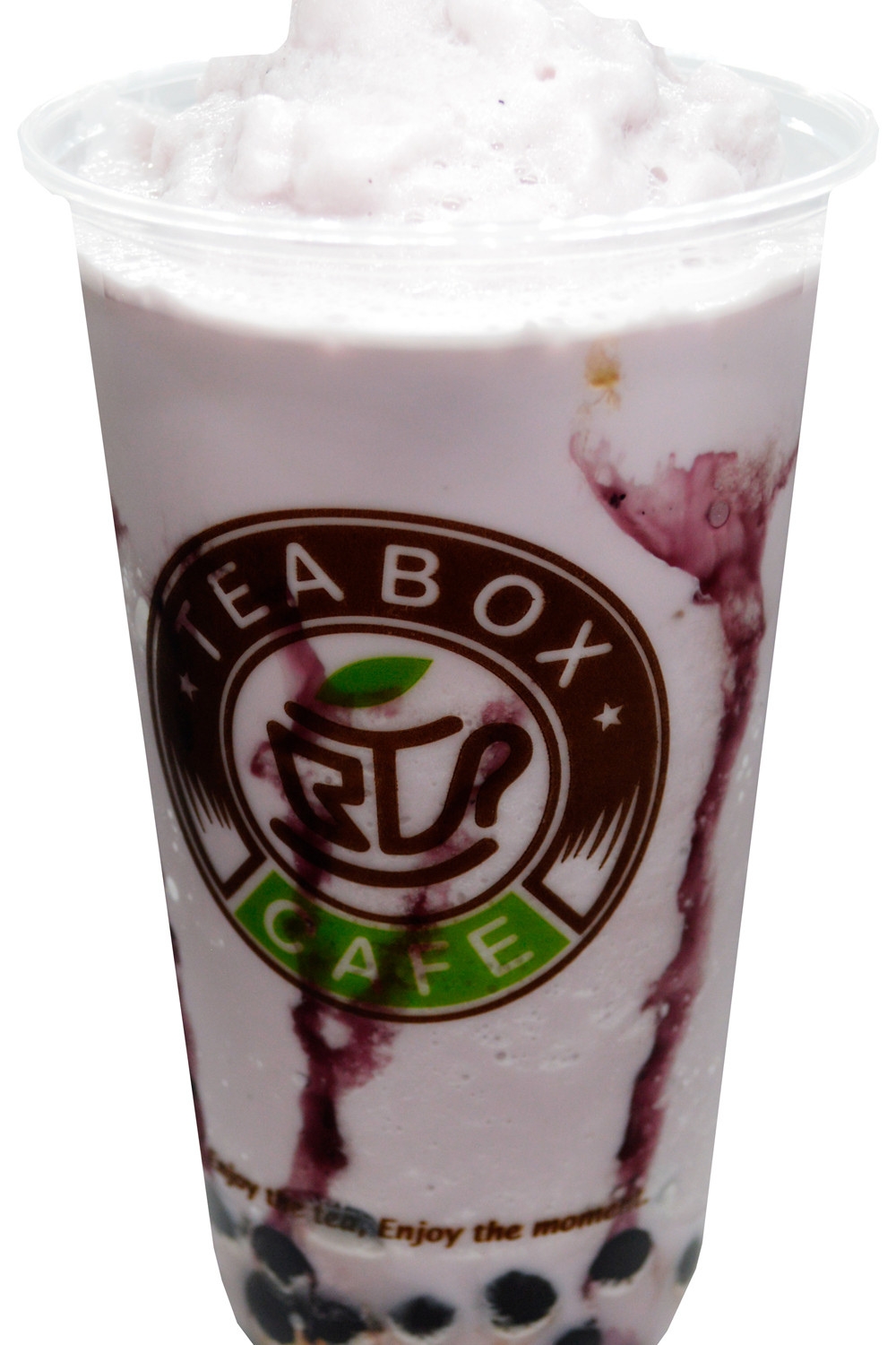 Purple grape swirl slush with tapioca pearls at Tea Box Cafe, a Bubble Tea Store in Lancaster