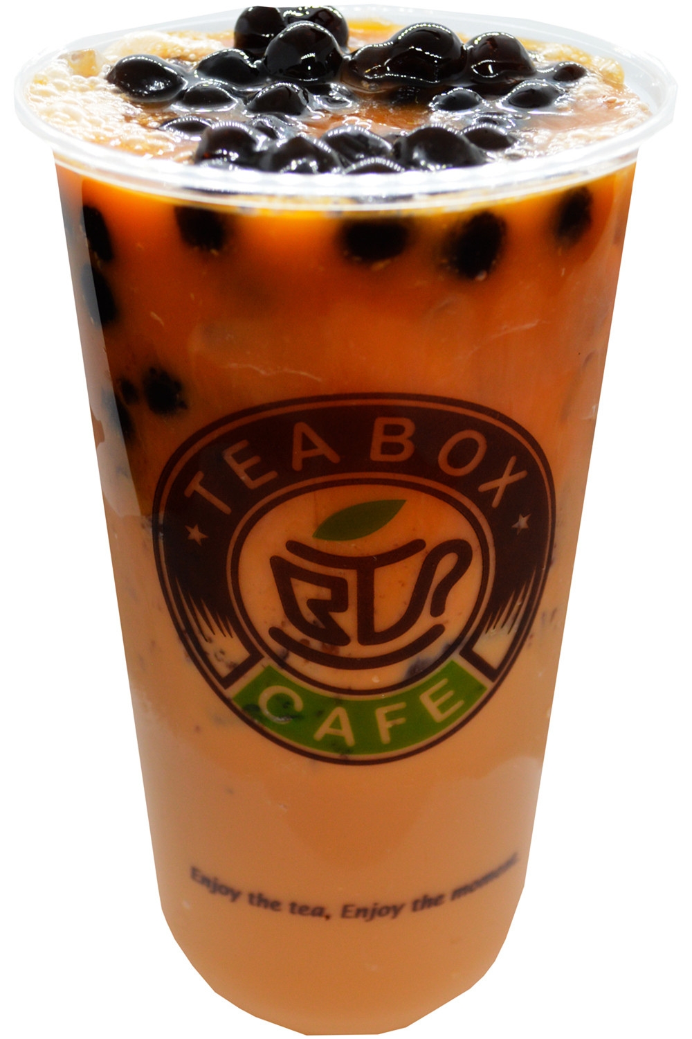 Rich classic milk tea loaded with black tapioca boba at Tea Box Cafe, a Bubble Tea Store in Lancaster