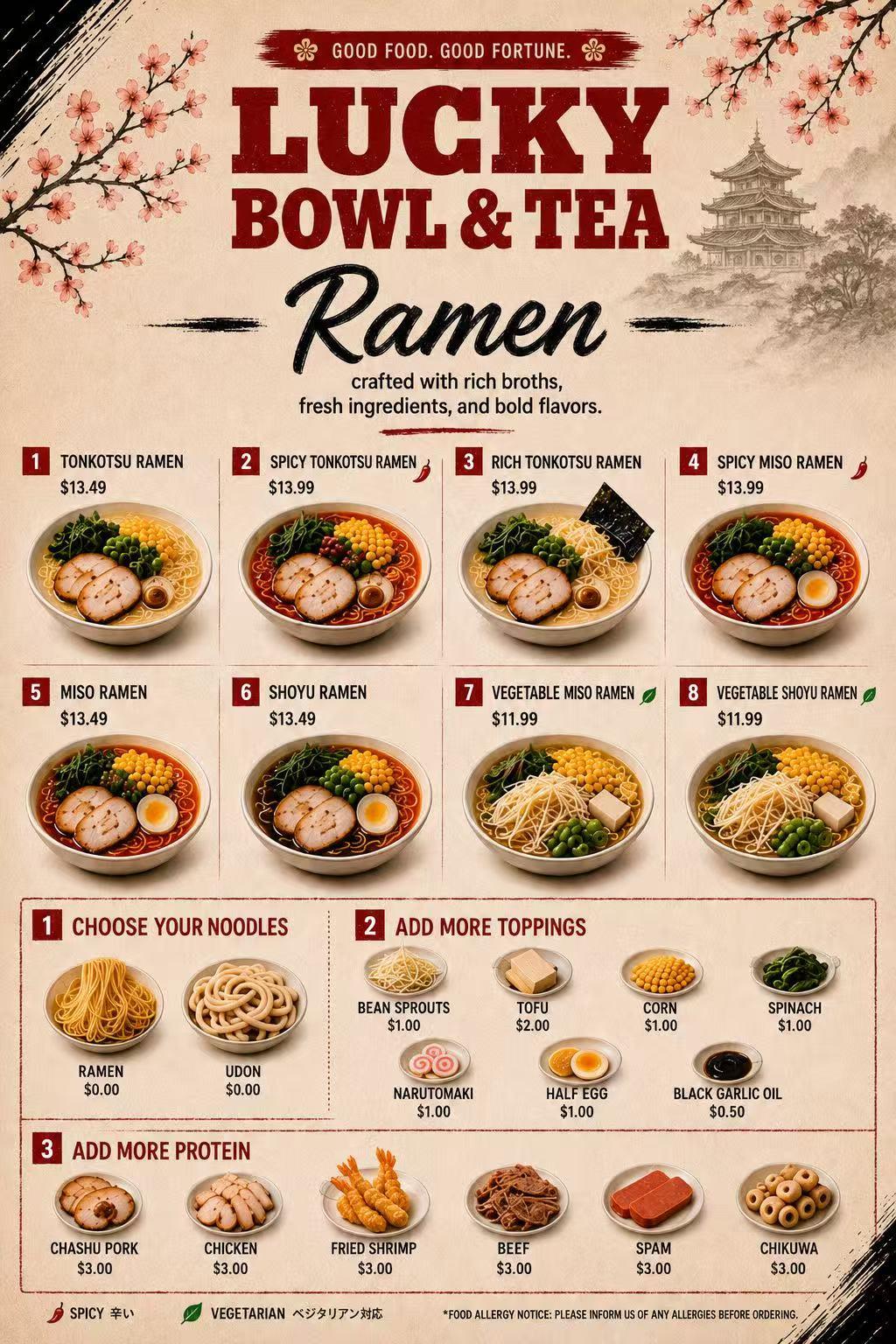 Restaurant menu 2, detailed description provided below