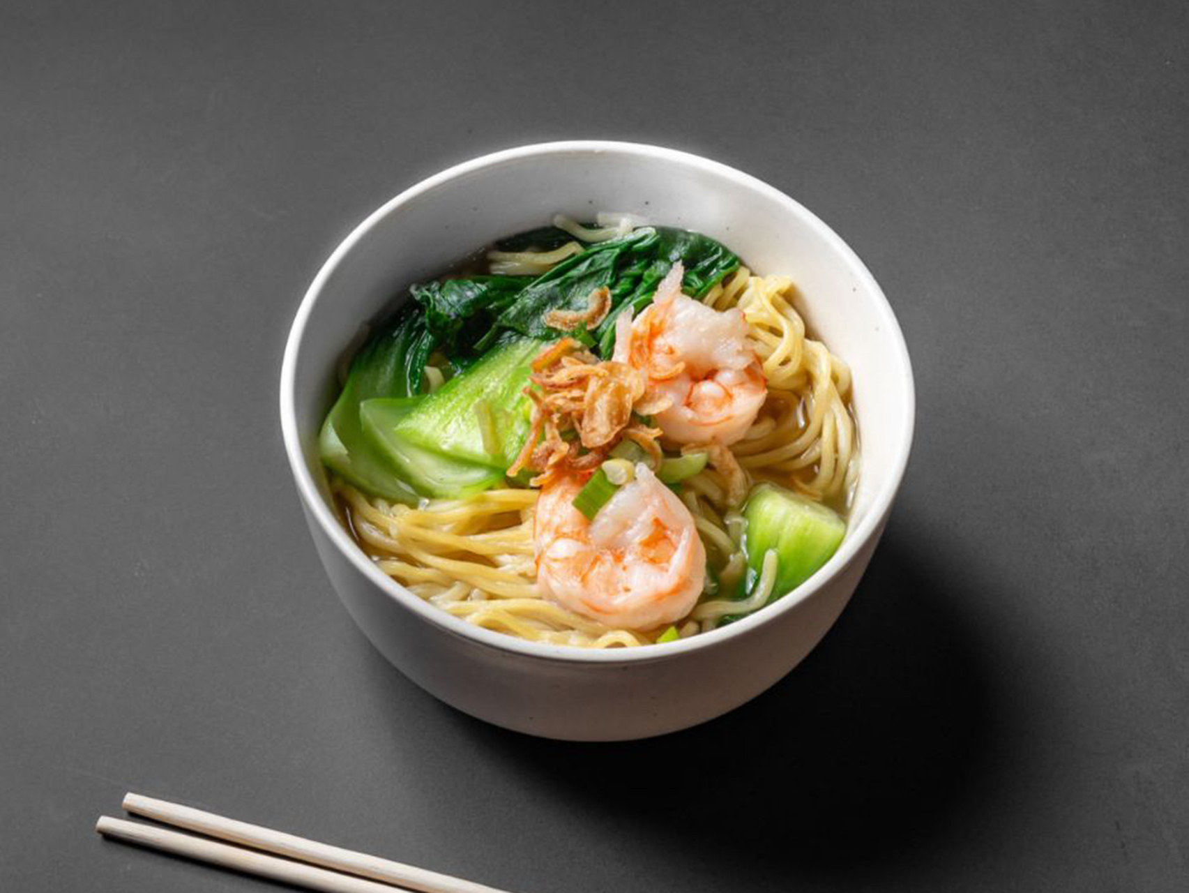 Shrimp noodle soup from Lucky Dragon Restaurant, a Chinese restaurant in New York
